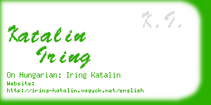 katalin iring business card